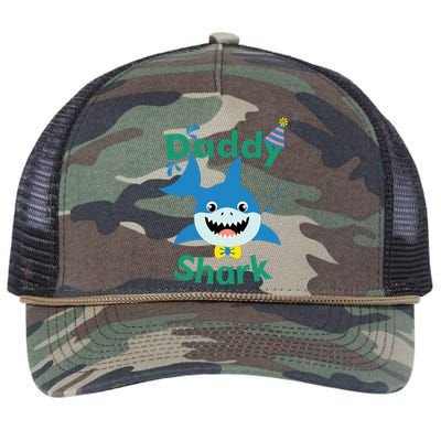 Daddy Shark Birthday Party Matching Family Retro Rope Trucker Hat Cap