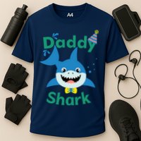 Daddy Shark Birthday Party Matching Family Cooling Performance Crew T-Shirt