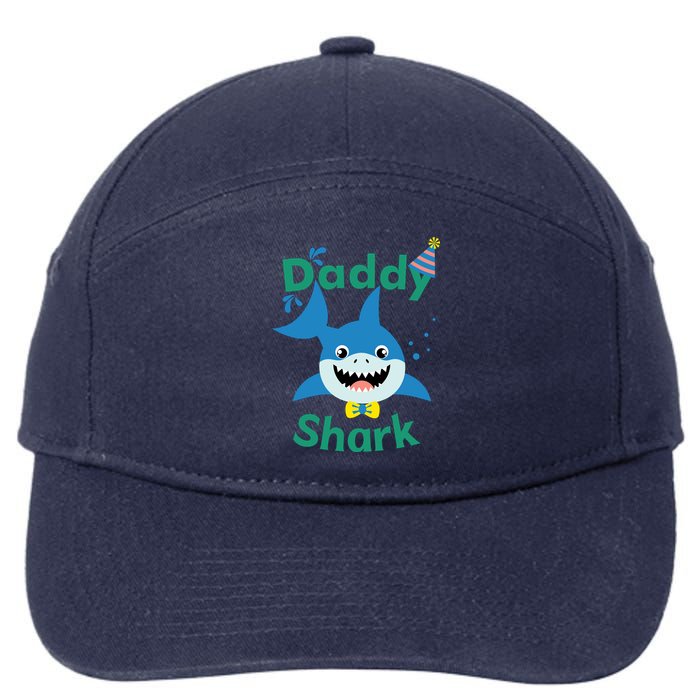 Daddy Shark Birthday Party Matching Family 7-Panel Snapback Hat