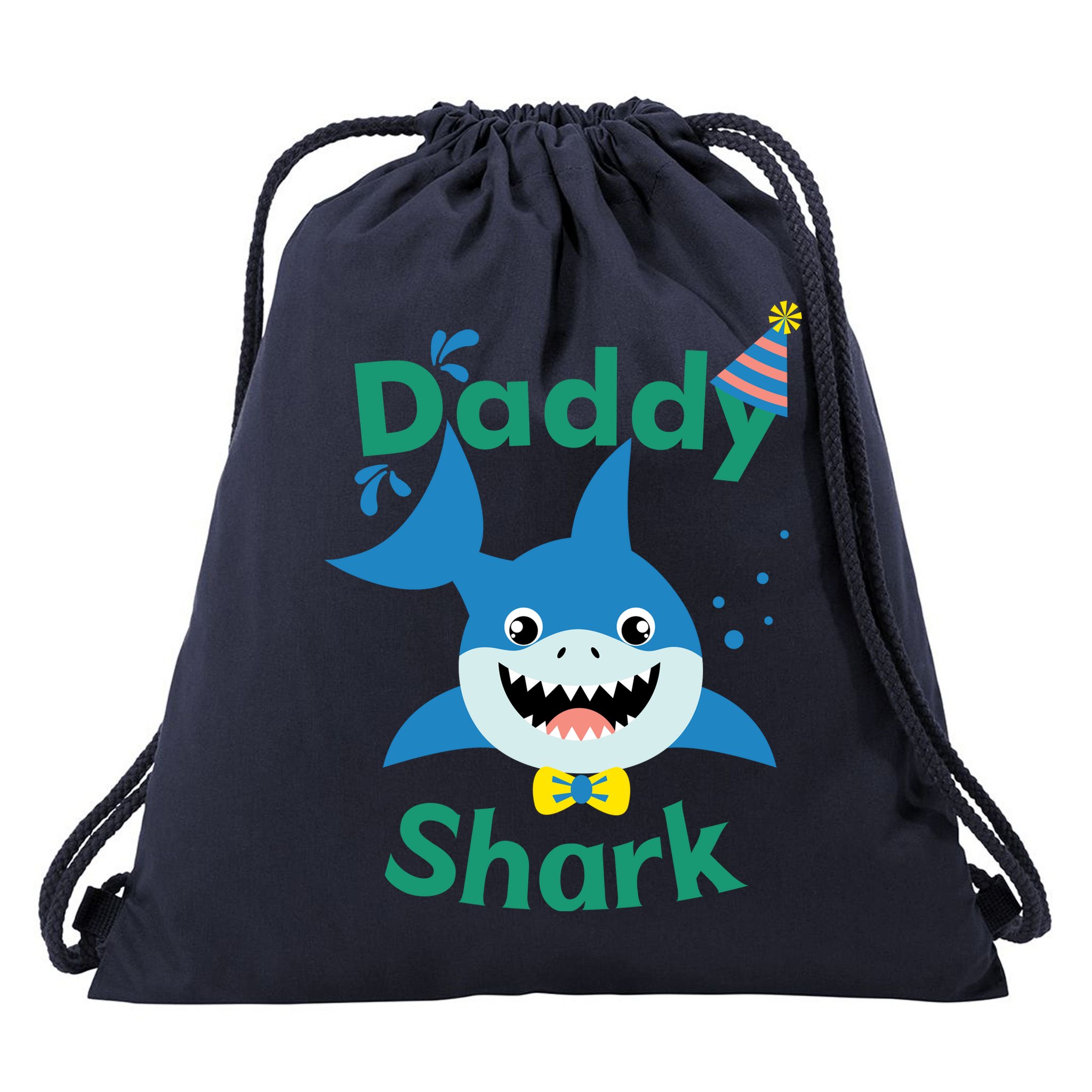 Daddy Shark Birthday Party Matching Family Drawstring Bag