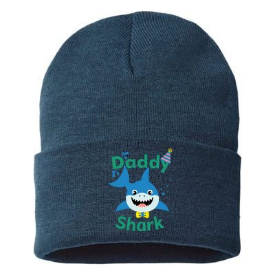 Daddy Shark Birthday Party Matching Family Sustainable Knit Beanie