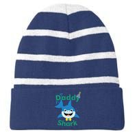 Daddy Shark Birthday Party Matching Family Striped Beanie with Solid Band