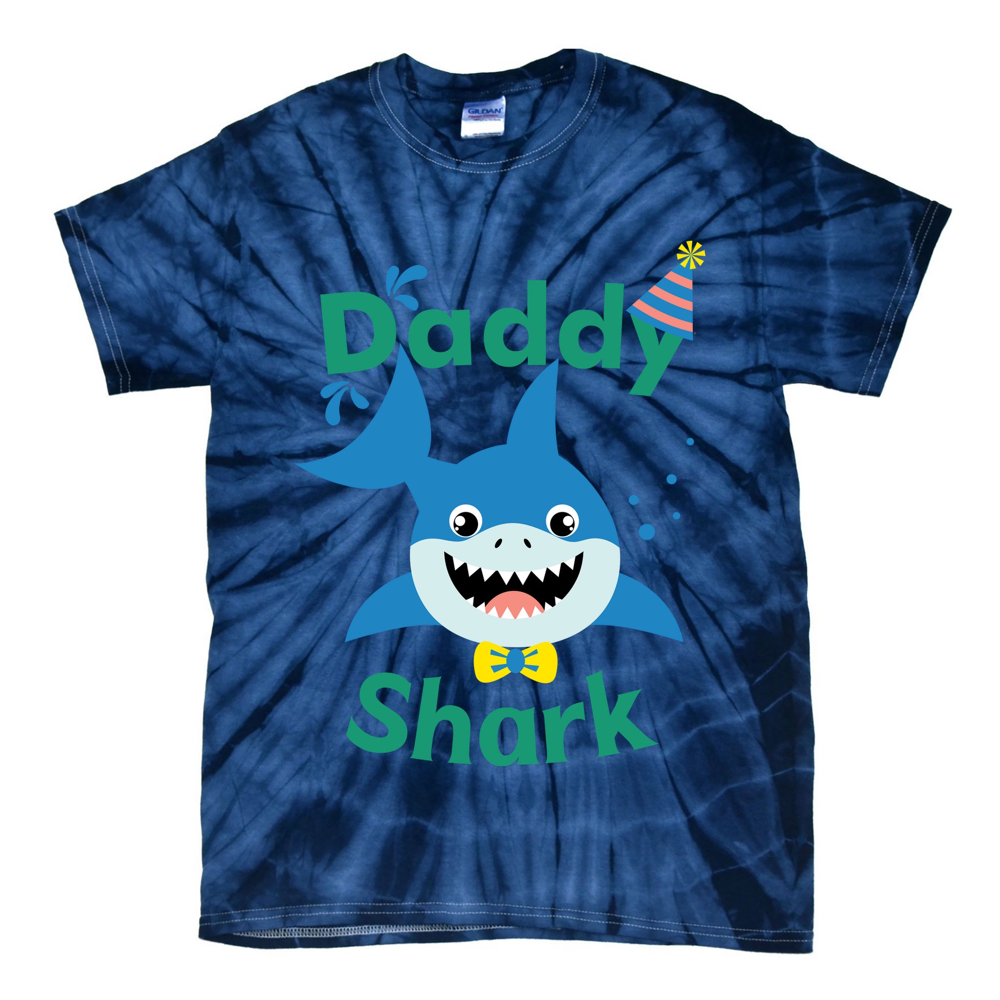 Daddy Shark Birthday Party Matching Family Tie-Dye T-Shirt
