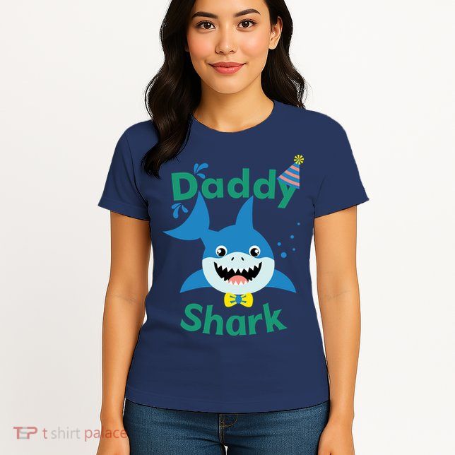 Daddy Shark Birthday Party Matching Family Womens T-Shirt