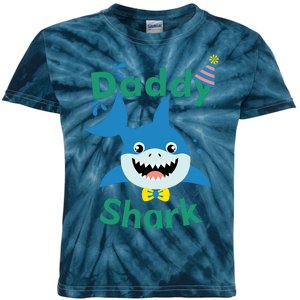 Daddy Shark Birthday Party Matching Family Kids Tie-Dye T-Shirt