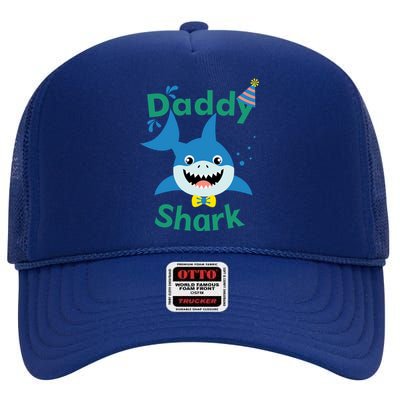 Daddy Shark Birthday Party Matching Family High Crown Mesh Back Trucker Hat