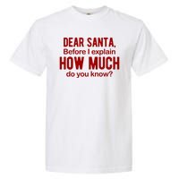 Dear Santa Before I Explain How Much Do You Know Funny Christmas Garment-Dyed Heavyweight T-Shirt