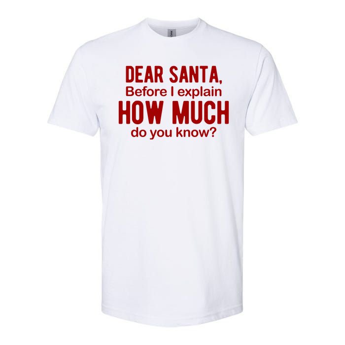 Dear Santa Before I Explain How Much Do You Know Funny Christmas Softstyle CVC T-Shirt