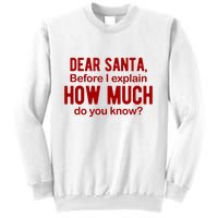 Dear Santa Before I Explain How Much Do You Know Funny Christmas Sweatshirt