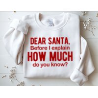 Dear Santa Before I Explain How Much Do You Know Funny Christmas Sweatshirt