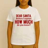 Dear Santa Before I Explain How Much Do You Know Funny Christmas T-Shirt