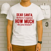 Dear Santa Before I Explain How Much Do You Know Funny Christmas T-Shirt