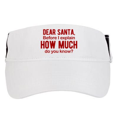 Dear Santa Before I Explain How Much Do You Know Funny Christmas Adult Drive Performance Visor
