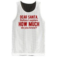 Dear Santa Before I Explain How Much Do You Know Funny Christmas Mesh Reversible Basketball Jersey Tank