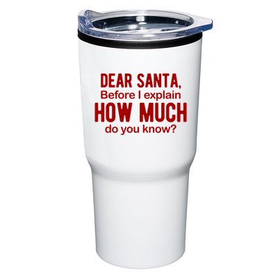 Dear Santa Before I Explain How Much Do You Know Funny Christmas Tumbler