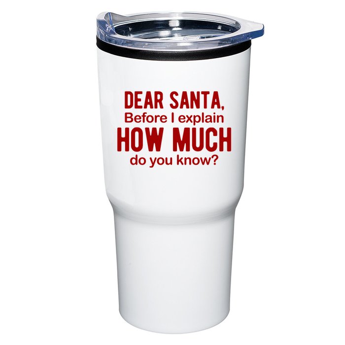 Dear Santa Before I Explain How Much Do You Know Funny Christmas Tumbler