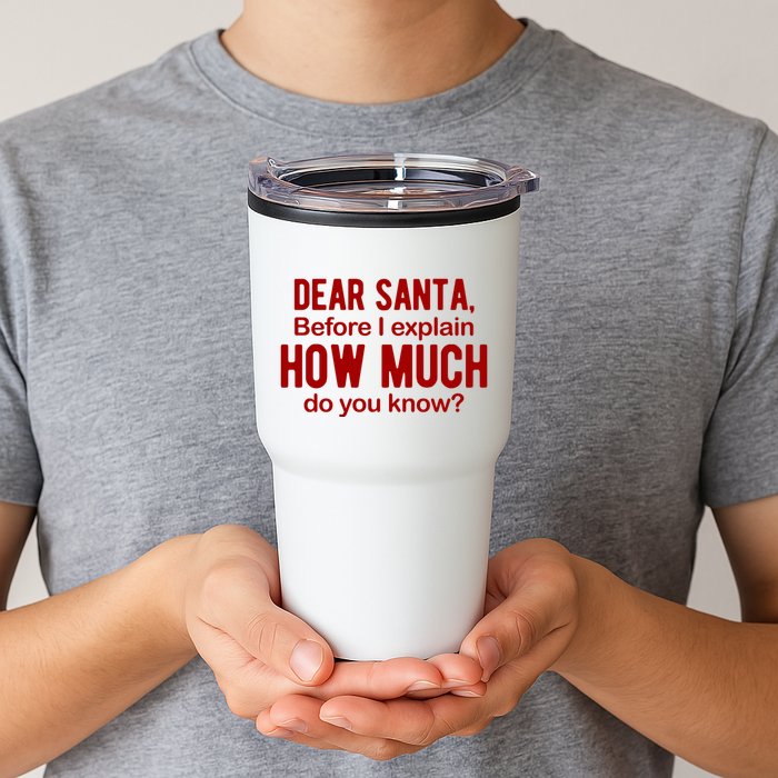 Dear Santa Before I Explain How Much Do You Know Funny Christmas Tumbler