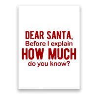 Dear Santa Before I Explain How Much Do You Know Funny Christmas Poster
