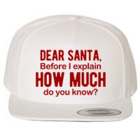 Dear Santa Before I Explain How Much Do You Know Funny Christmas Wool Snapback Cap