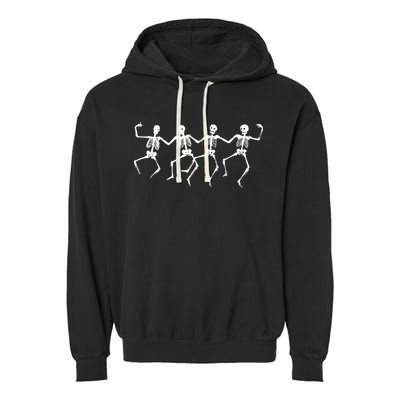 Dancing Skeletons Bones Garment-Dyed Fleece Hoodie