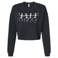 Dancing Skeletons Bones Cropped Pullover Crew
