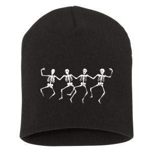 Dancing Skeletons Bones Short Acrylic Beanie