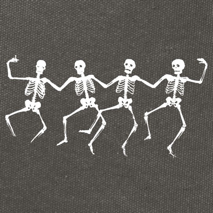 Dancing Skeletons Bones Cotton Canvas Backpack