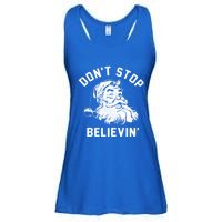 Don’T Stops Believing Funny Santa Xmas Vibe Christmas Gift Ladies Essential Flowy Tank