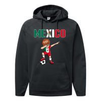 Dabbing Soccer Boy Mexico Soccer Fans Jersey Mexican Flag Performance Fleece Hoodie