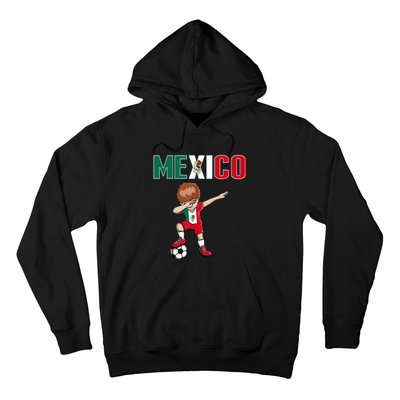 Dabbing Soccer Boy Mexico Soccer Fans Jersey Mexican Flag Hoodie