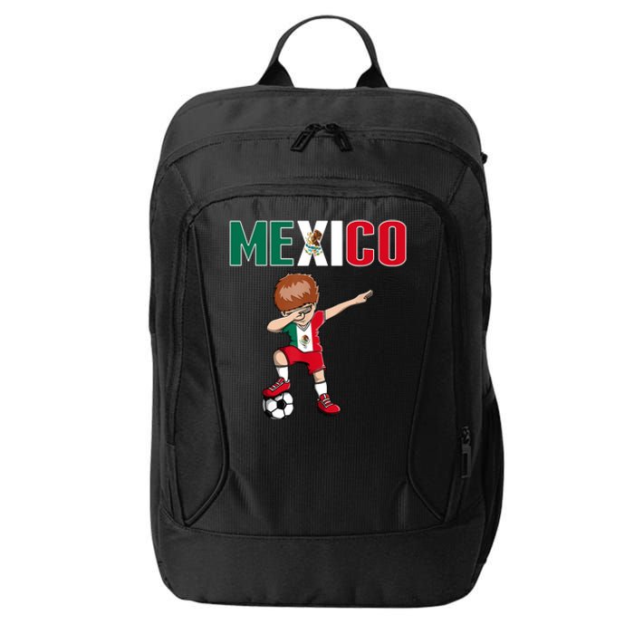 Dabbing Soccer Boy Mexico Soccer Fans Jersey Mexican Flag City Backpack