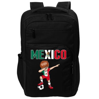 Dabbing Soccer Boy Mexico Soccer Fans Jersey Mexican Flag Impact Tech Backpack