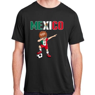 Dabbing Soccer Boy Mexico Soccer Fans Jersey Mexican Flag Adult ChromaSoft Performance T-Shirt