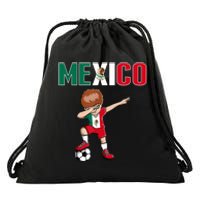 Dabbing Soccer Boy Mexico Soccer Fans Jersey Mexican Flag Drawstring Bag