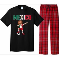 Dabbing Soccer Boy Mexico Soccer Fans Jersey Mexican Flag Pajama Set