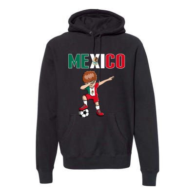 Dabbing Soccer Boy Mexico Soccer Fans Jersey Mexican Flag Premium Hoodie