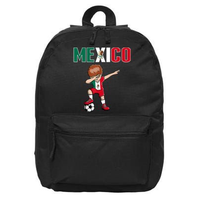 Dabbing Soccer Boy Mexico Soccer Fans Jersey Mexican Flag 16 in Basic Backpack