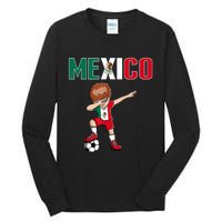 Dabbing Soccer Boy Mexico Soccer Fans Jersey Mexican Flag Tall Long Sleeve T-Shirt