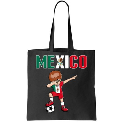 Dabbing Soccer Boy Mexico Soccer Fans Jersey Mexican Flag Tote Bag