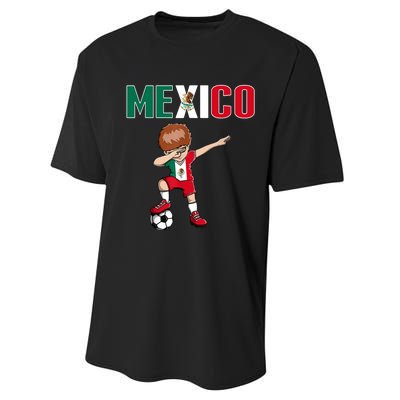 Dabbing Soccer Boy Mexico Soccer Fans Jersey Mexican Flag Performance Sprint T-Shirt