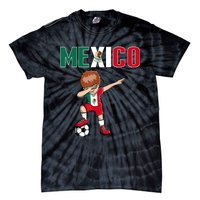 Dabbing Soccer Boy Mexico Soccer Fans Jersey Mexican Flag Tie-Dye T-Shirt