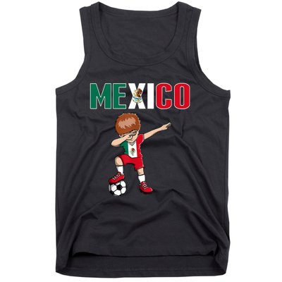 Dabbing Soccer Boy Mexico Soccer Fans Jersey Mexican Flag Tank Top