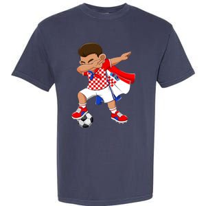 Dabbing Soccer Boy Croatia Football Flag Garment-Dyed Heavyweight T-Shirt