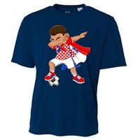 Dabbing Soccer Boy Croatia Football Flag Cooling Performance Crew T-Shirt