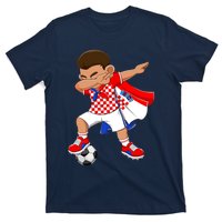 Dabbing Soccer Boy Croatia Football Flag T-Shirt