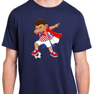 Dabbing Soccer Boy Croatia Football Flag Adult ChromaSoft Performance T-Shirt