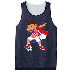 Dabbing Soccer Boy Croatia Football Flag Mesh Reversible Basketball Jersey Tank