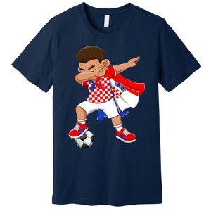 Dabbing Soccer Boy Croatia Football Flag Premium T-Shirt