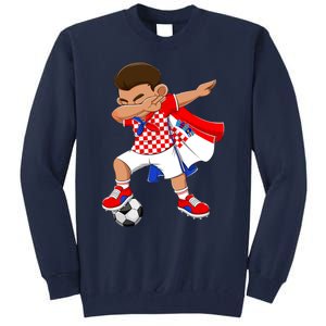 Dabbing Soccer Boy Croatia Football Flag Tall Sweatshirt