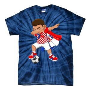 Dabbing Soccer Boy Croatia Football Flag Tie-Dye T-Shirt